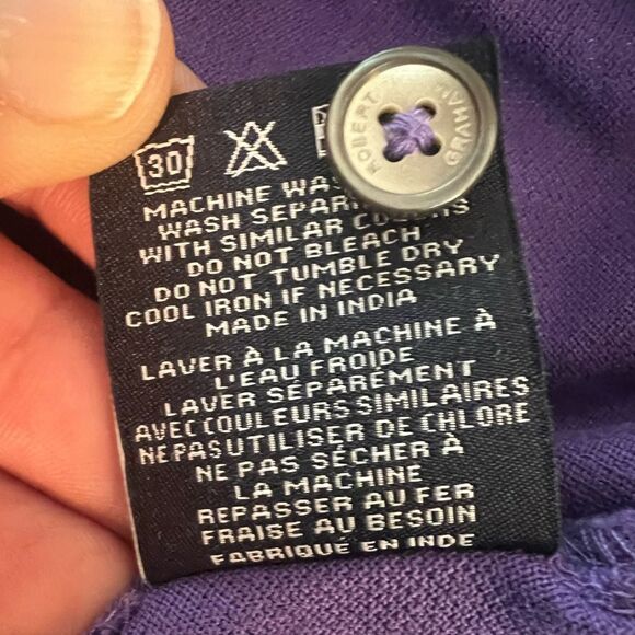 Robert Graham Mens Polo Shirt Short Sleeve Button Front Collared  Purple Sz 2XL - Picture 11 of 11